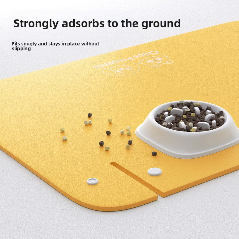 Semi Enclosed Waterproof Pet Placemat Non Slip Oil Proof Thickened Leather Dining Mat for Cats Dogs Food Bowl Mat Creative Design