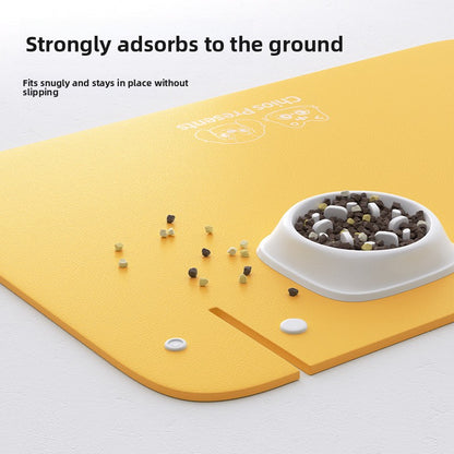 Semi Enclosed Waterproof Pet Placemat Non Slip Oil Proof Thickened Leather Dining Mat for Cats Dogs Food Bowl Mat Creative Design