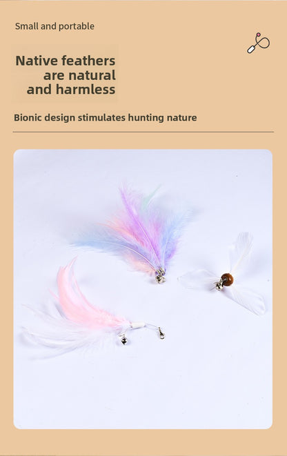 Infrared Laser Cat Teaser Wand with Detachable Feather Bell Interactive Cat Toys for Boredom and Exercise