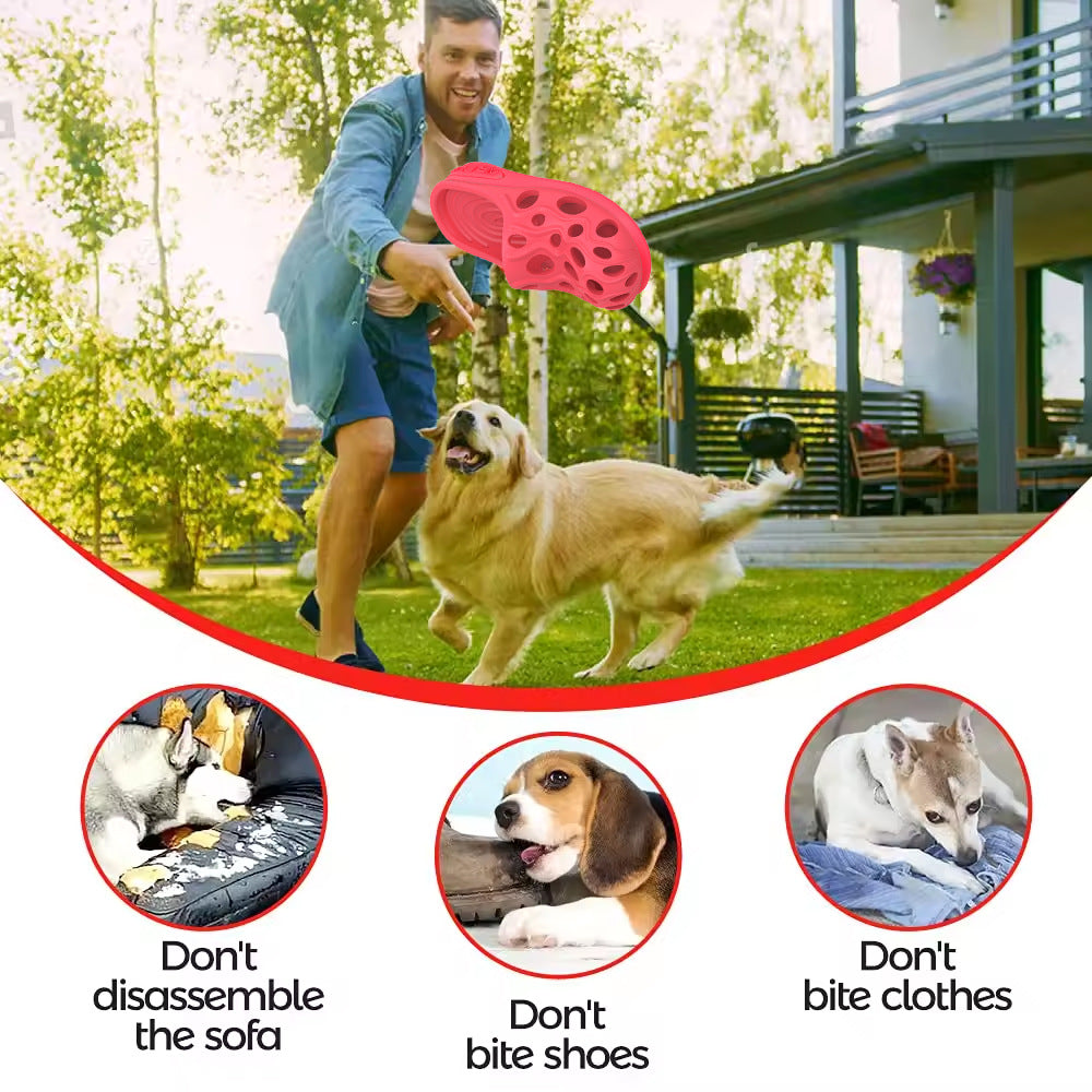 Durable Rubber Dog Chew Toy Slipper Shape for Self Entertainment Teeth Cleaning