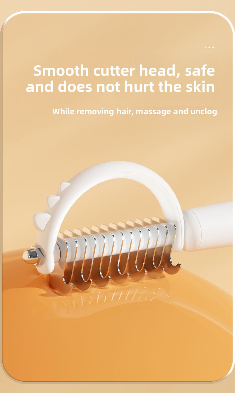 Double Sided Cat Comb for Shedding Small Dinosaur Cute Design Pet Grooming Brush Massage Knot Comb Macaron Colors Long Hair Short Hair