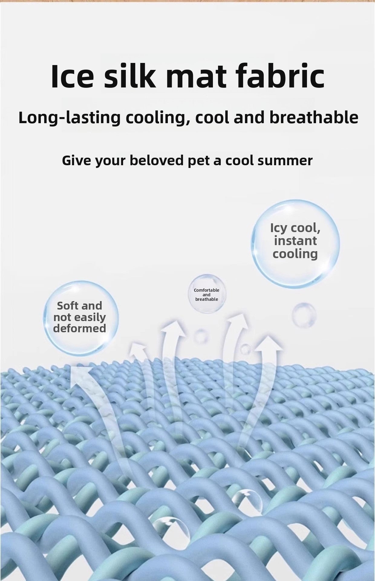 Dog Cat Summer Ice Silk Cooling Mat Pet Bed All Seasons for Small Medium Pets