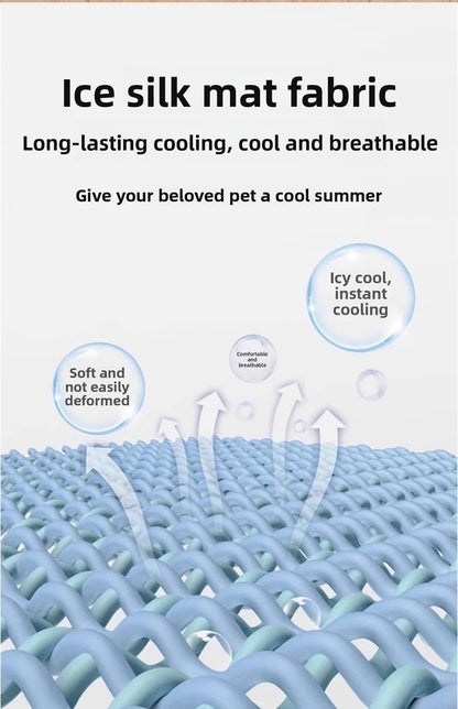 Dog Cat Summer Ice Silk Cooling Mat Pet Bed All Seasons for Small Medium Pets