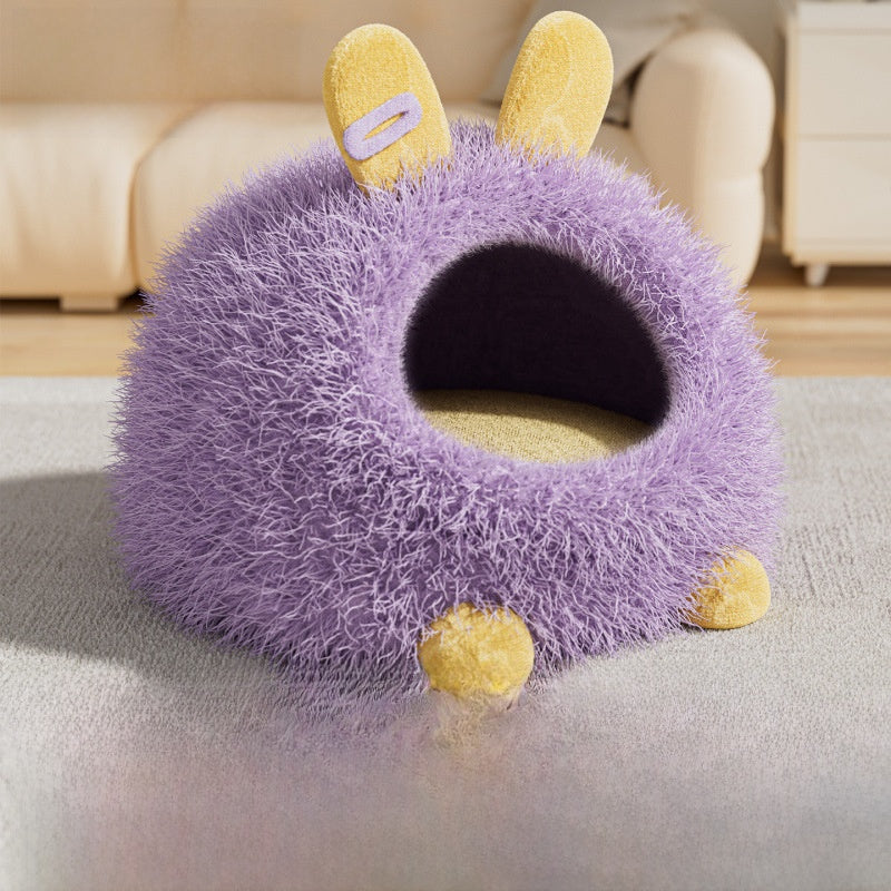 Cat House Winter Thickened Enclosed Safe Winter Warm Cold-Proof Tent House Sleeping Bag for Kittens and Small Dogs