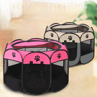 Octagonal Pet Playpen Pet Tent Oxford Cloth Scratch-Resistant Foldable Dog Cage Dog Cat Delivery Room Dog House Cat House