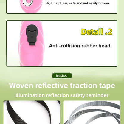 Pumpkin 5M Auto Retractable Explosion Proof Dog Leash for Small Medium Dog Walking