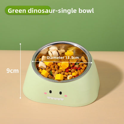Slanted Mouth Pet Bowl Double Design Automatic Drinking Anti Choke Dog Cat Bowl