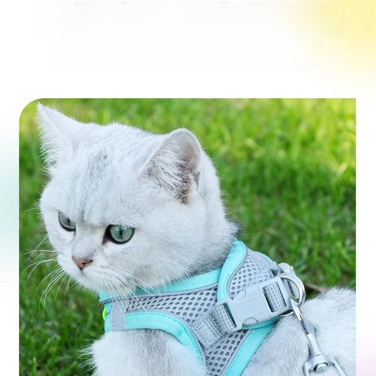 Cat Leash Cat Harness Cat Chest Harness Cat Walking Leash Vest Style Pet Chest Harness P-String Reflective Cute Cat
