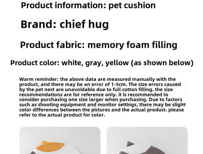 Pet Cartoon Cat Mat Breathable Antibacterial Oxygen Fiber Removable Washable All Seasons Durable Bite-proof Dog Bed Plush Mat