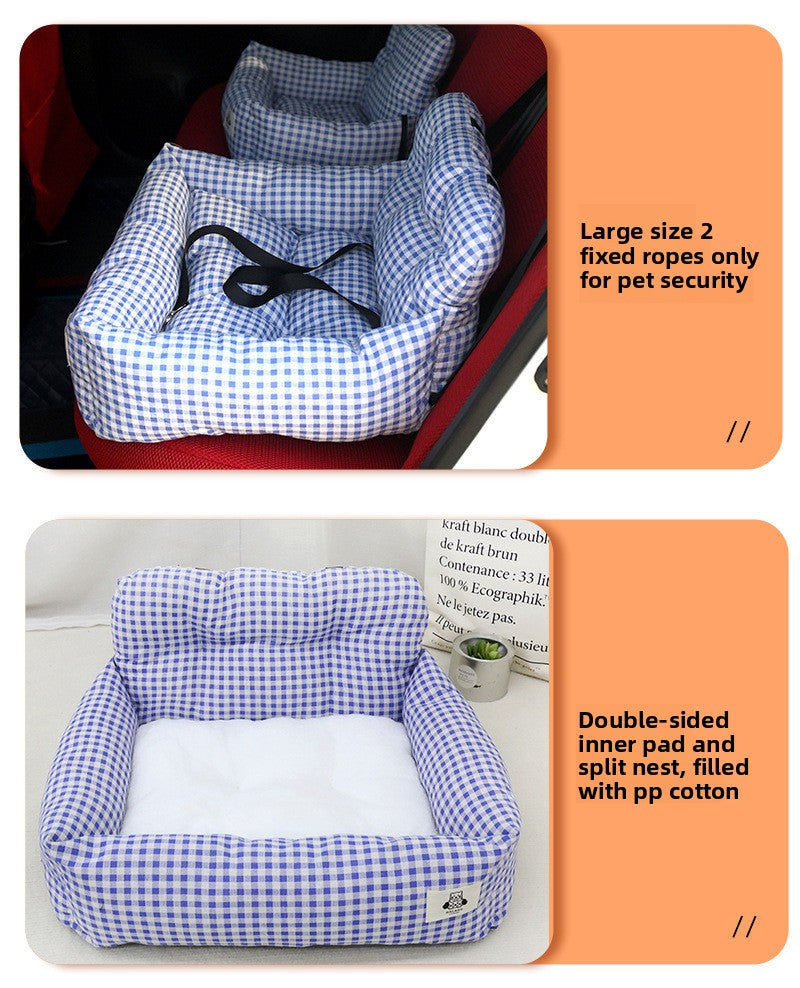 Heavy Duty Waterproof Dog Car Seat Cover Non Slip Pet Bed Mat with Safety Belt for Cars Trucks and SUVs Washable Travel Cushion for Dogs and Cats