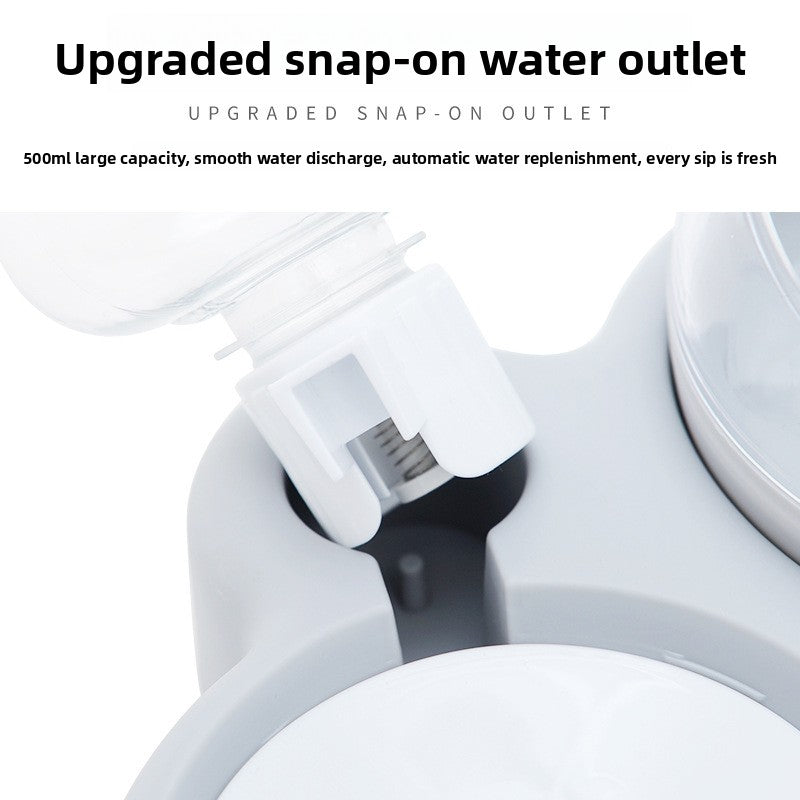 Double Bowl Automatic Cat Feeder and Dog Water Dispenser Adjustable Elevated Pet Bowl Set for Mealtime Comfort and Convenience