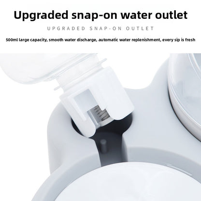 Double Bowl Automatic Cat Feeder and Dog Water Dispenser Adjustable Elevated Pet Bowl Set for Mealtime Comfort and Convenience