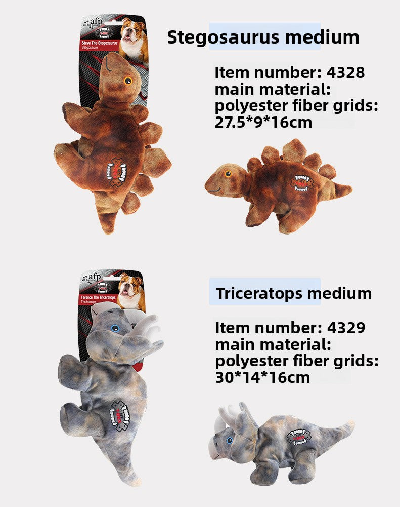 Dog Sound Plush Dinosaur Toy with Crinkle Paper for Durable Chewing