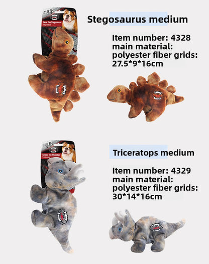 Dog Sound Plush Dinosaur Toy with Crinkle Paper for Durable Chewing