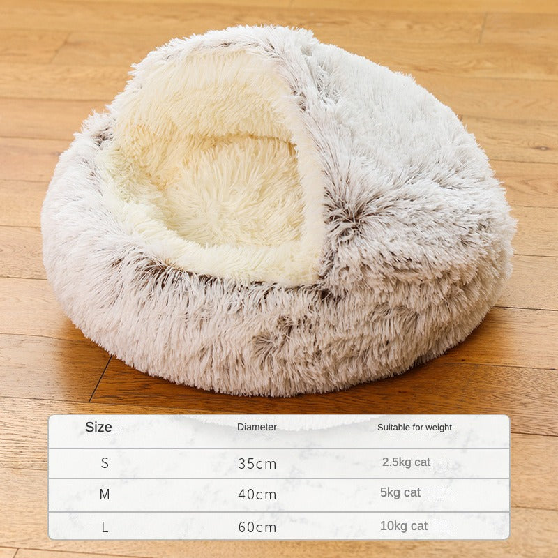 Pet plush nest dog warm half pack cat nest deep sleep plush cat nest