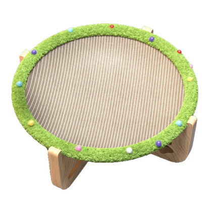 Integrated AllSeason Cat Bed Trampoline Wooden Scratcher MoistureProof Breathable Hammock