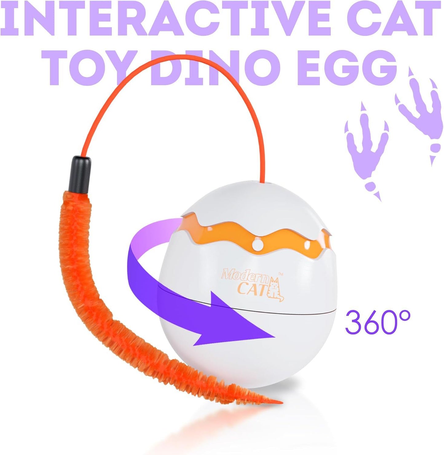 Cat Interactive Irregular Moving Dinosaur Egg Auto 360-Deg Rotating Toy