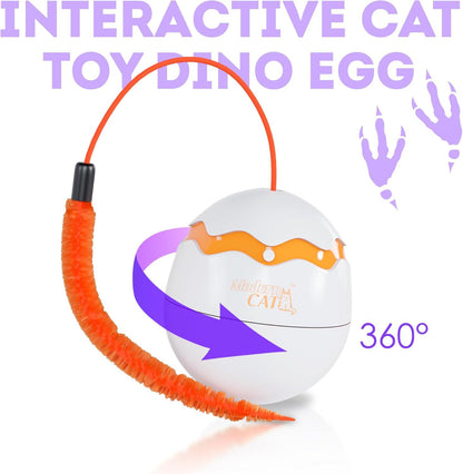 Cat Interactive Irregular Moving Dinosaur Egg Auto 360-Deg Rotating Toy