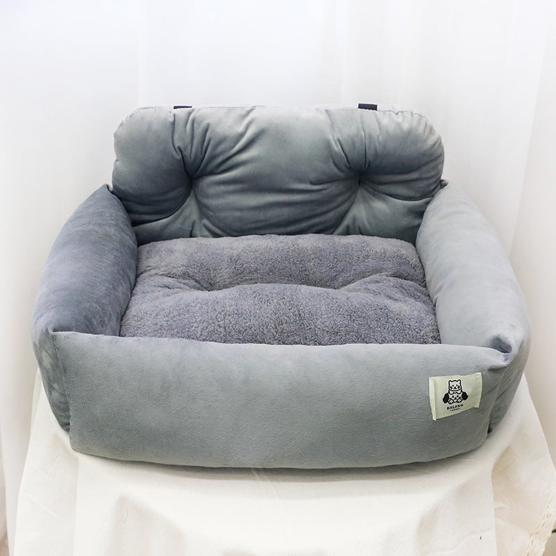 Heavy Duty Waterproof Dog Car Seat Cover Non Slip Pet Bed Mat with Safety Belt for Cars Trucks and SUVs Washable Travel Cushion for Dogs and Cats