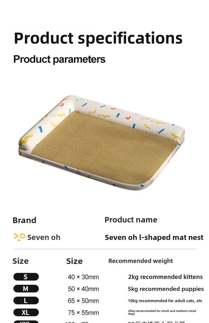 Elevated Cooling Dog Bed Summer Gel Cooling Mat with Neck Protection Removable Washable Cover Thickened Pet Bed for Medium Large Dogs Cats