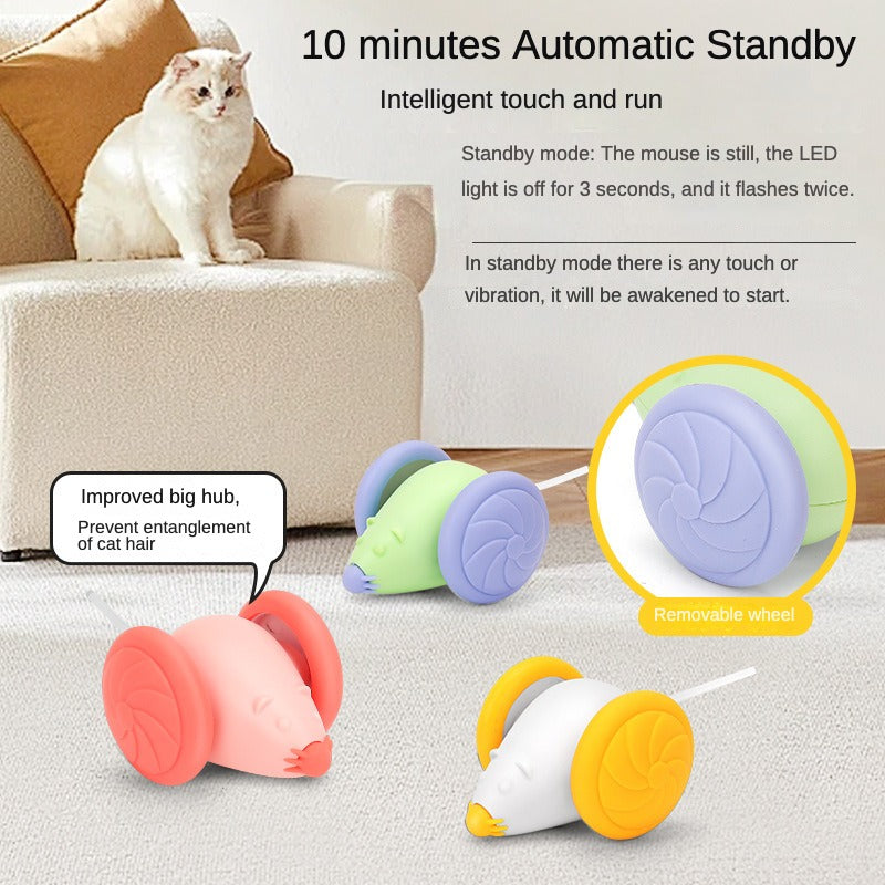 Cat toys self-high to relieve boredom Electric mouse running sports car Automatic cat teaser stick laser