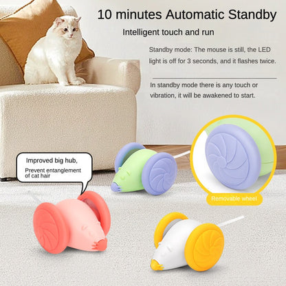 Cat toys self-high to relieve boredom Electric mouse running sports car Automatic cat teaser stick laser