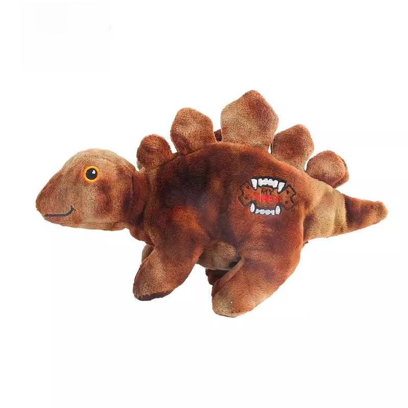 Dog Sound Plush Dinosaur Toy with Crinkle Paper for Durable Chewing