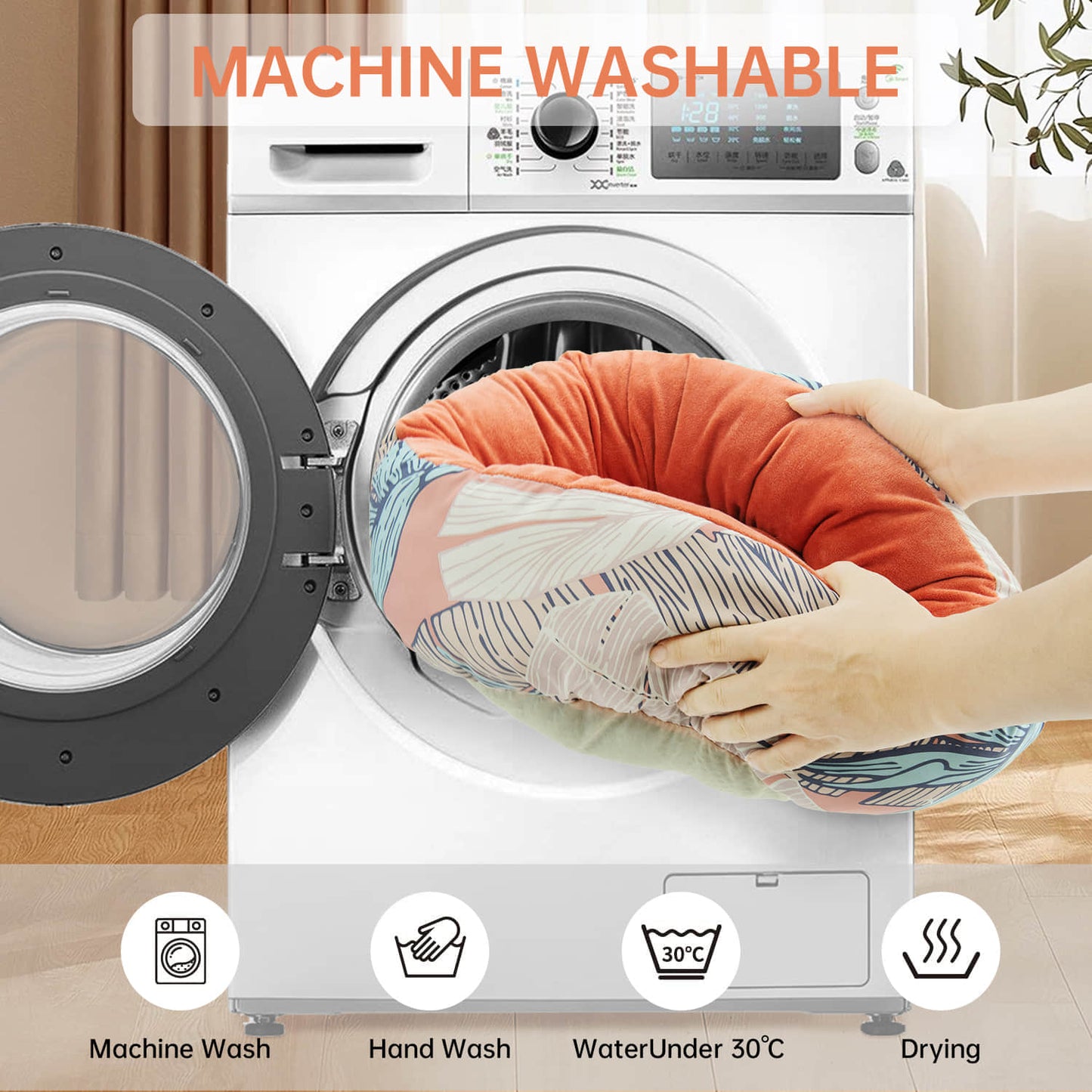 All Year Round Plush Round Leaf Pet Bed For Dogs And Cats Washable