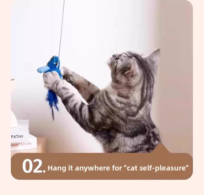 Simulation Bird Sound Cat Toy SelfEntertainment Teaser Wand for EnergyBurning Kitten