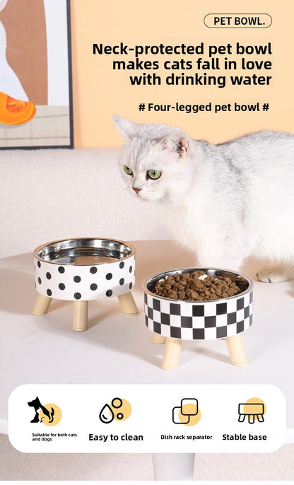 Elevated Anti Spill Cat Bowl Stainless Steel Pet Food and Water Dish with High Stand for Dogs Cats Non Slip Large Capacity Feeding Station