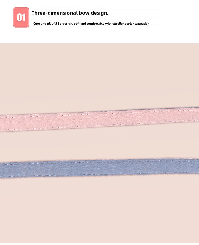 Soft Cotton I-Shaped Cat Leash with Butterfly Knot Anti-Escape