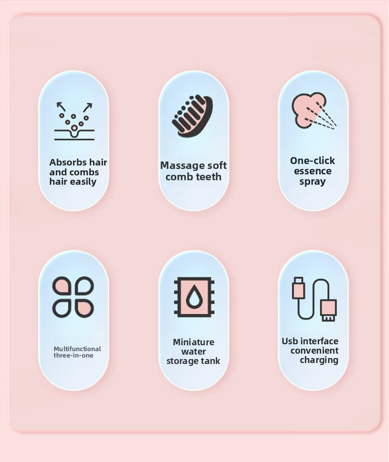 Rechargeable Electric Pet Brush with Spray Massage Silicone Bath for Cat Dog Anti-Shedding Comb