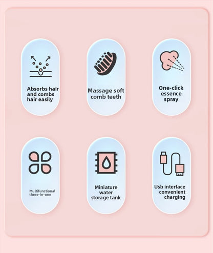 Rechargeable Electric Pet Brush with Spray Massage Silicone Bath for Cat Dog Anti-Shedding Comb