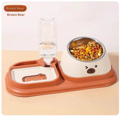 Slanted Mouth Pet Bowl Double Design Automatic Drinking Anti Choke Dog Cat Bowl