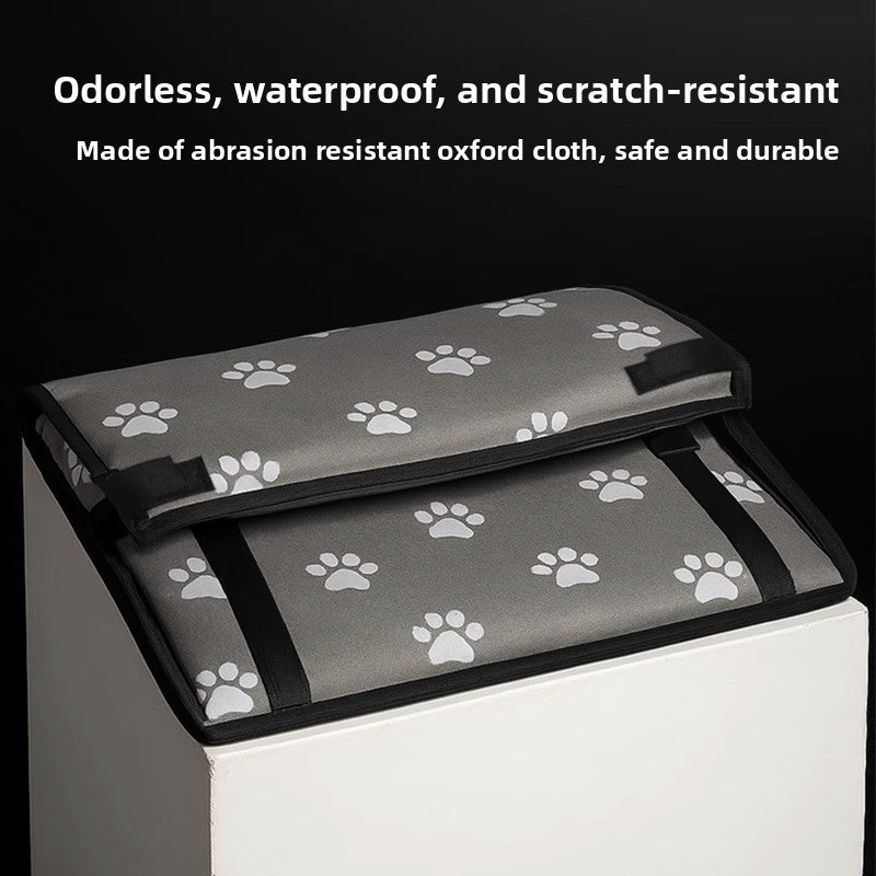 Premium Pet Car Seat Cushion Non-Slip Dog Car Hammock with Side Protection and Seat Belt Loop for Travel Safety