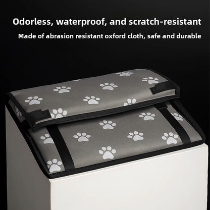 Premium Pet Car Seat Cushion Non-Slip Dog Car Hammock with Side Protection and Seat Belt Loop for Travel Safety