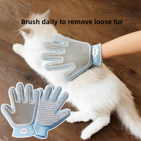 Pet Cat Hair Removal Grooming Gloves with Massage Comb Function
