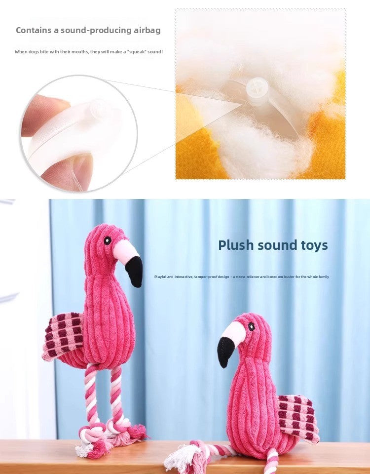 Durable Sound Dog Toy for Boredom Relief Small Puppy Plush Teething Bichon Pet