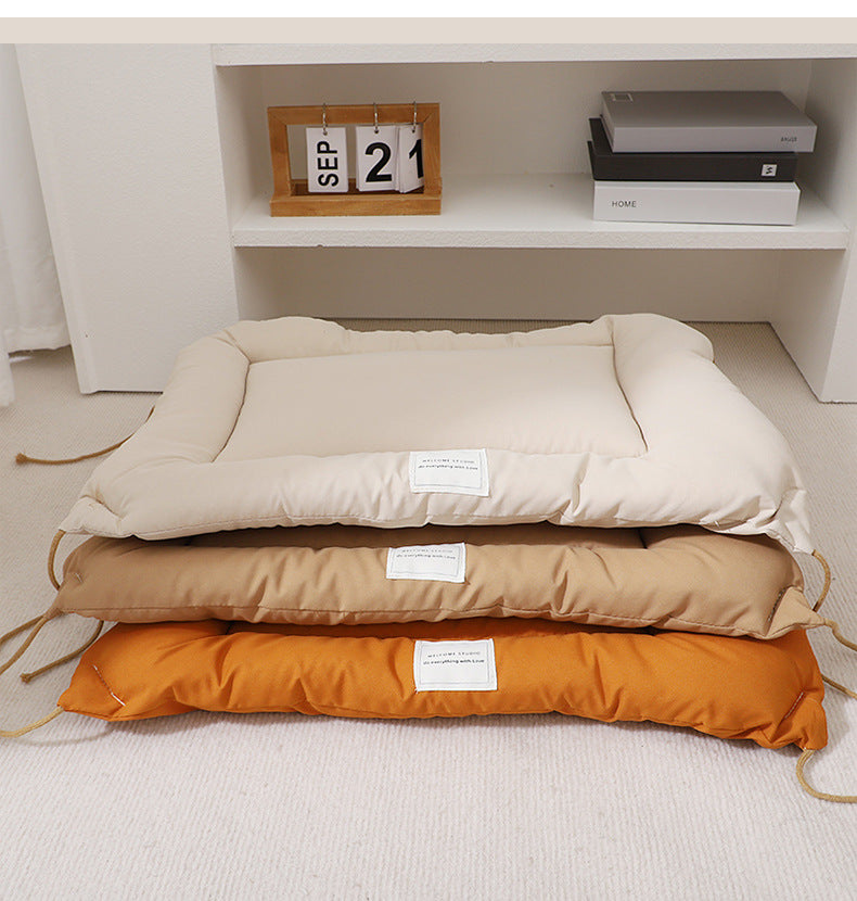 Cozy Ins Style Pet Bed Warm Thickened Marzis Cage Cushion for Dogs Cats Autumn Winter Soft Plush Comfortable Mat Korean Design