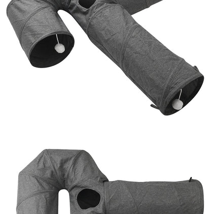 Hot-Selling New Four-Hole Three-Way Curved Foldable Scratch-Resistant Cat Tunnel Pet Toy