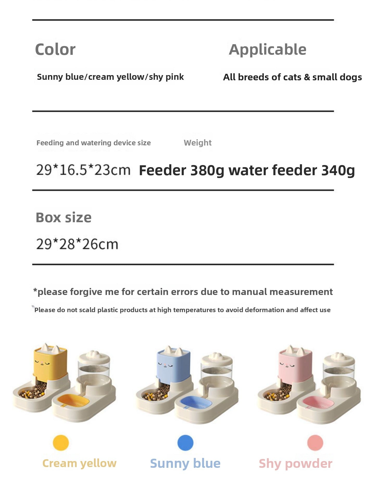 Fully Automatic Cat Drinking Device Combined with Food Feeder for Pets Cats Dogs