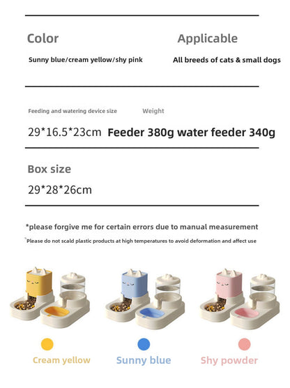 Fully Automatic Cat Drinking Device Combined with Food Feeder for Pets Cats Dogs