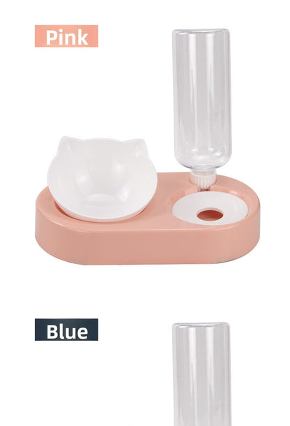 Slanted Neck Protection Automatic Water Refill Pet Bowl for Cats