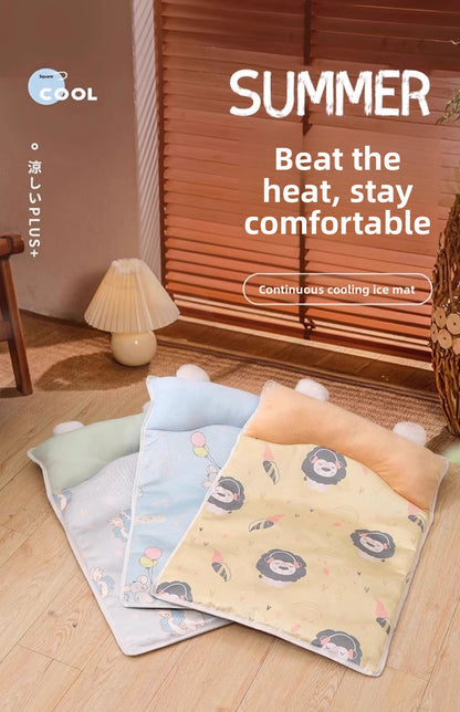 Dog Cat Summer Ice Silk Cooling Mat Pet Bed All Seasons for Small Medium Pets