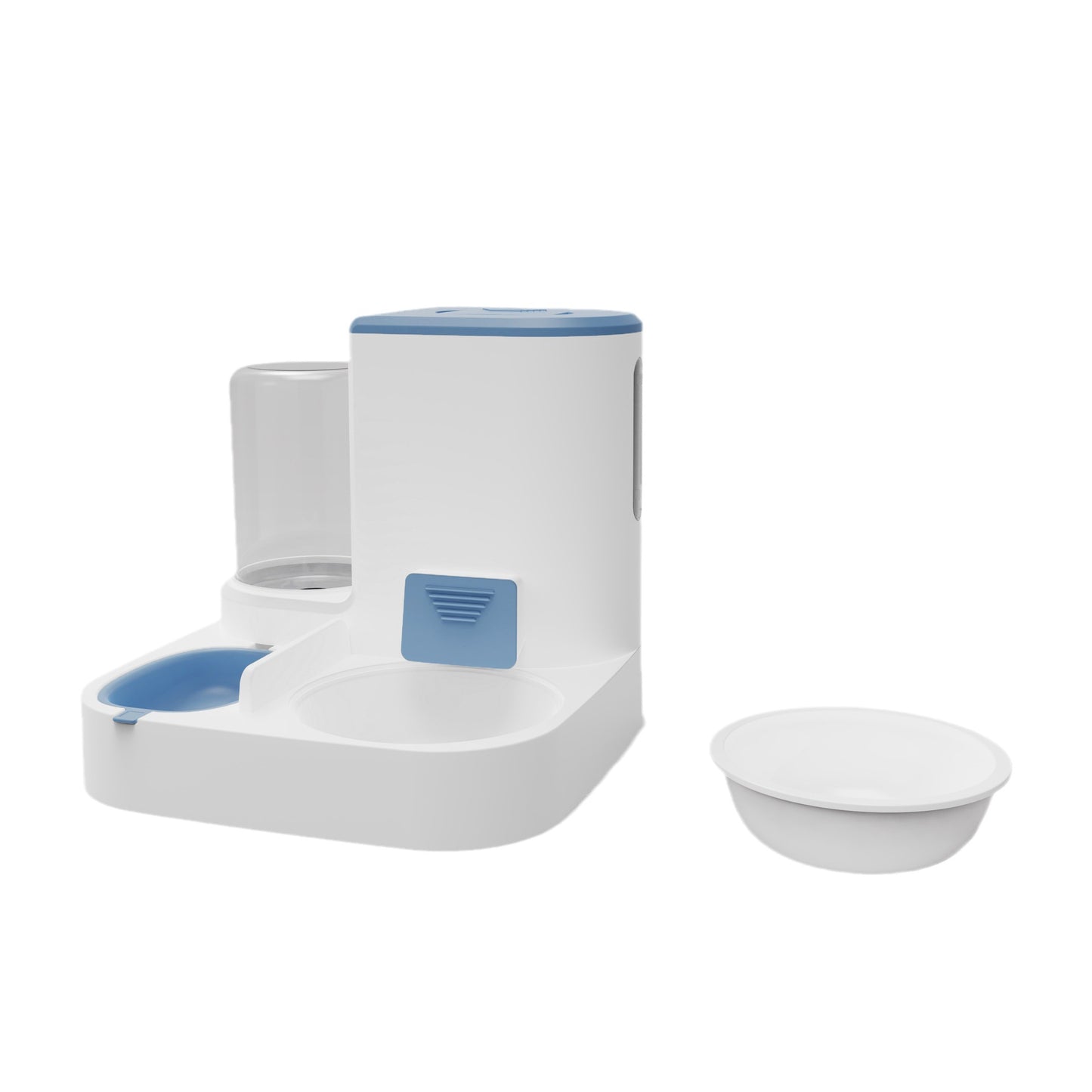 Anti-Tip Cat/Dog Feeder with Large Capacity Automatic Waterer, Ceramic/Stainless Steel Bowls