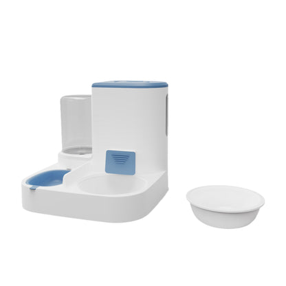 Anti-Tip Cat/Dog Feeder with Large Capacity Automatic Waterer, Ceramic/Stainless Steel Bowls