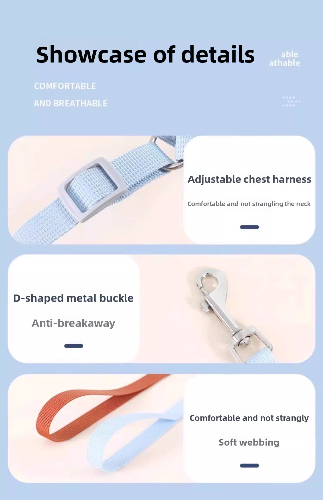 Small Dog Outdoor Walking Leash Vest Style Chest Harness for Teddy Bichon Pomeranian