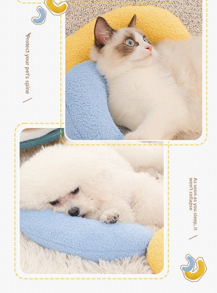 Pet Comfort U-shaped Pillow for Cats and Dogs