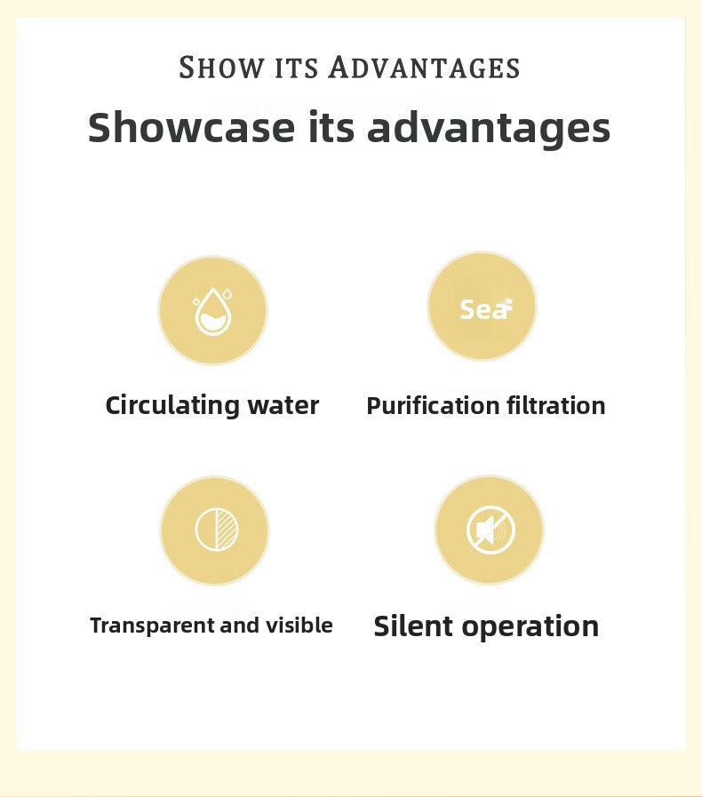 Cactus Shaped Smart Cat Water Dispenser Featuring Filter Flow System