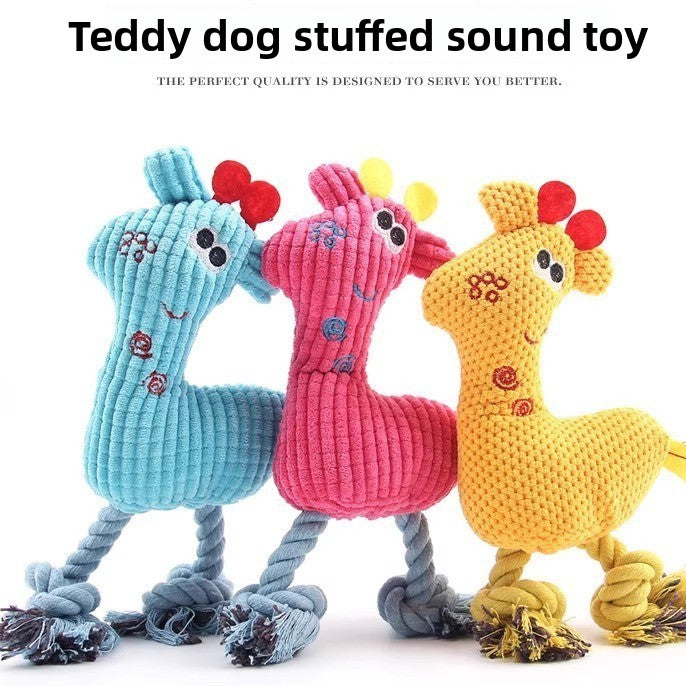 Durable Sound Dog Toy for Boredom Relief Small Puppy Plush Teething Bichon Pet